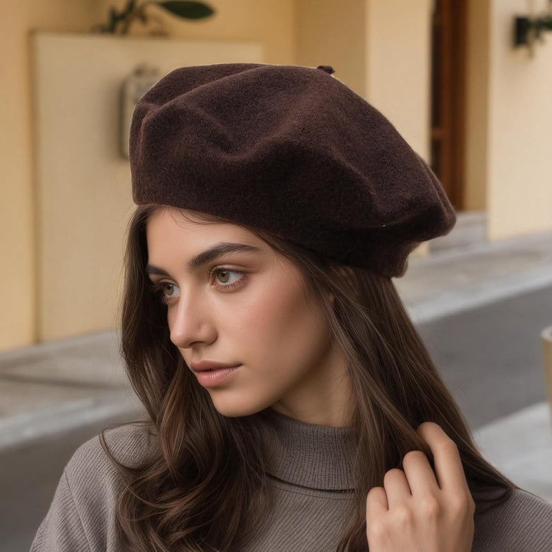 AURORAAEGIS French Beret Hats for Women - Classic Wool Beret Hats Soft Knit Winter Cloche for Daily Outfits - Image 2